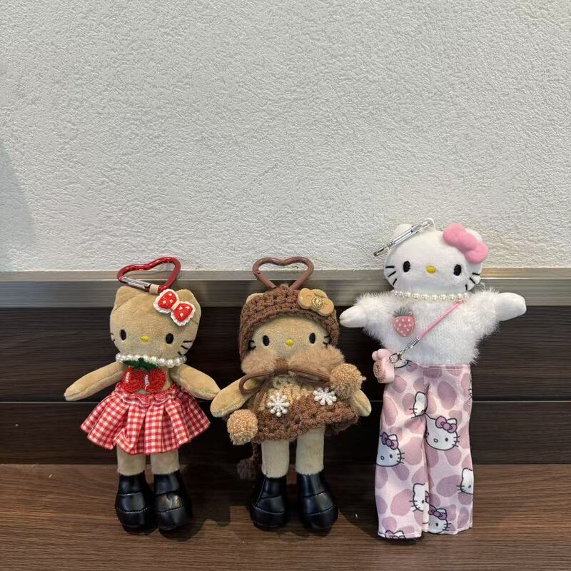 New Cute Long-Legged Kitty Plush Pendant Skirt Dress-Up Baby Clothes Ins Style Doll Pendant Backpack Keychain