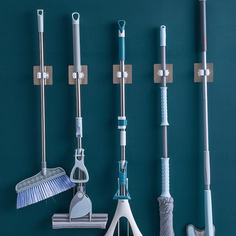 Gancho de fregona sin perforación Soporte de escoba para colgar en la pared Gancho sin costuras Hebilla de fregona Clip de fregona fuerte para baño