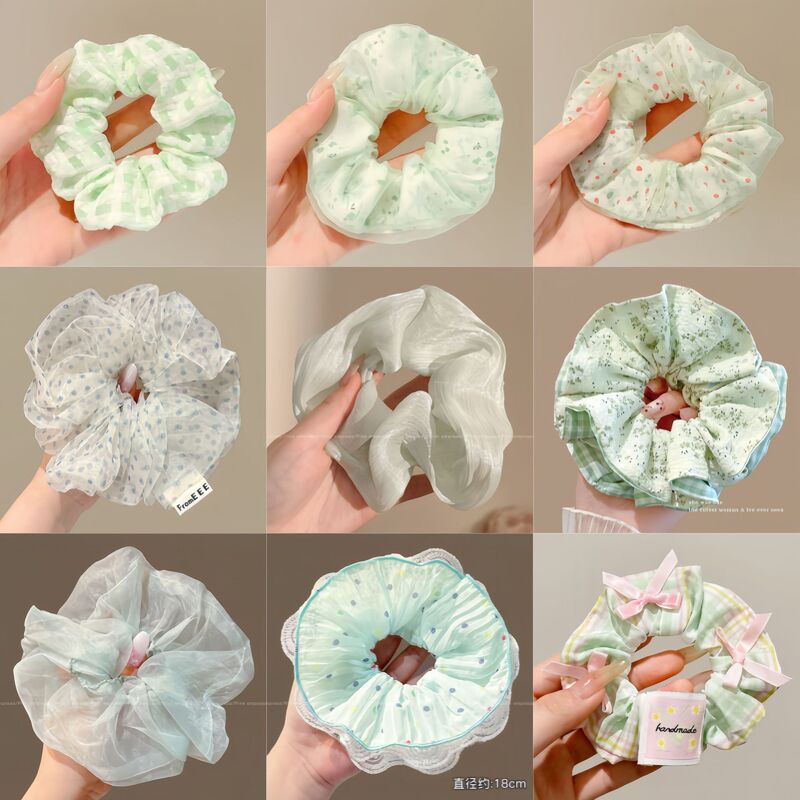 Super Fairy-Like Forest-Style Hair Tie with a Fresh and Unique Design, Mint Green Hair Band for Women with High Aesthetic Appeal