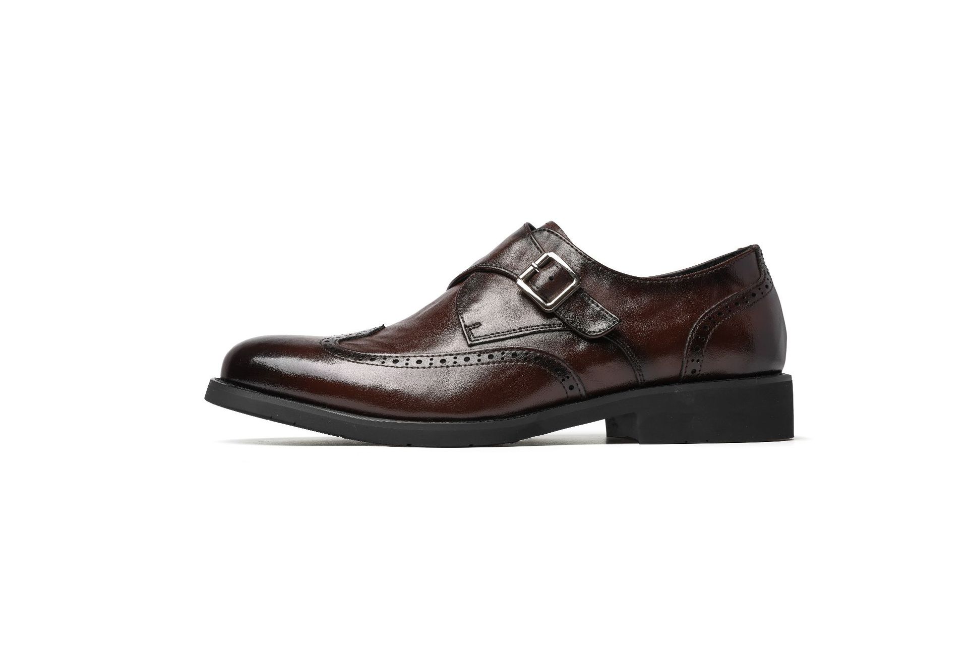 ShoeVault Brogue Echtleder Herbst Atmungsaktiv Herren Bräutigam Arbeitsanzug Casual Klettverschluss Business Derby Schuhe_voghion.com