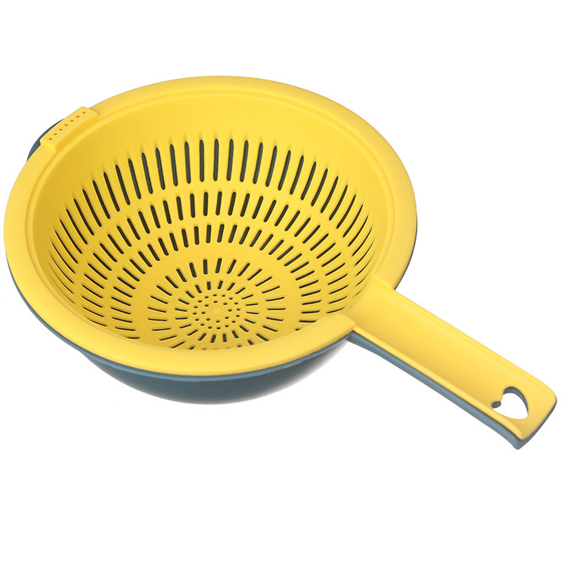 Cesta de drenaje de doble capa de OTUO lavavajillas de verduras de cocina lava frutas y verduras colgantes cucharas de agua gruesas