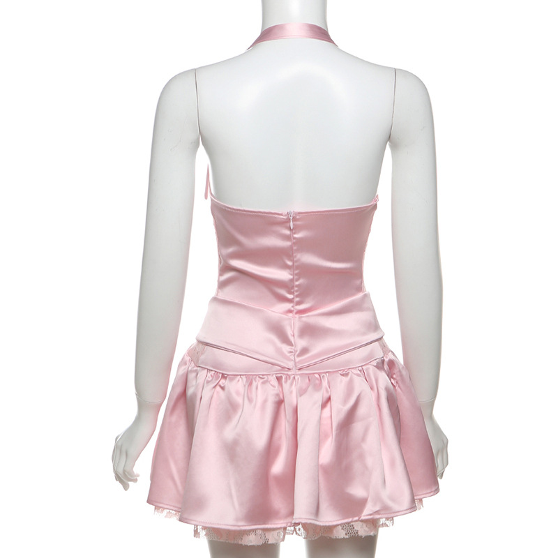 Summer Women Clothing Sexy Bow Halter Backless Slim Dress Women