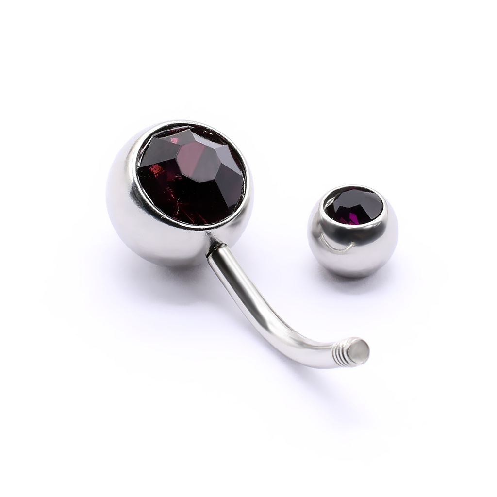 クロスボーダー臍飾り平頭粘ドリルステンレス臍環人体穿刺アクセサリーカラー水ドリルは臍釘をはめ込みます。