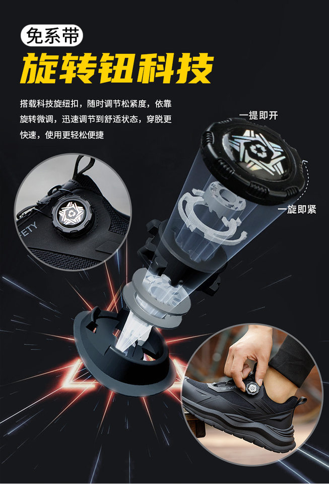 Giày bảo hộ lao động nam cổ thấp mũi thép chống va đập, chống đâm thủng, lưới dệt thoáng khí — Màu đen; 35, Màu đen; 36, Màu đen; 37, Màu đen; 38 chi tiết 17