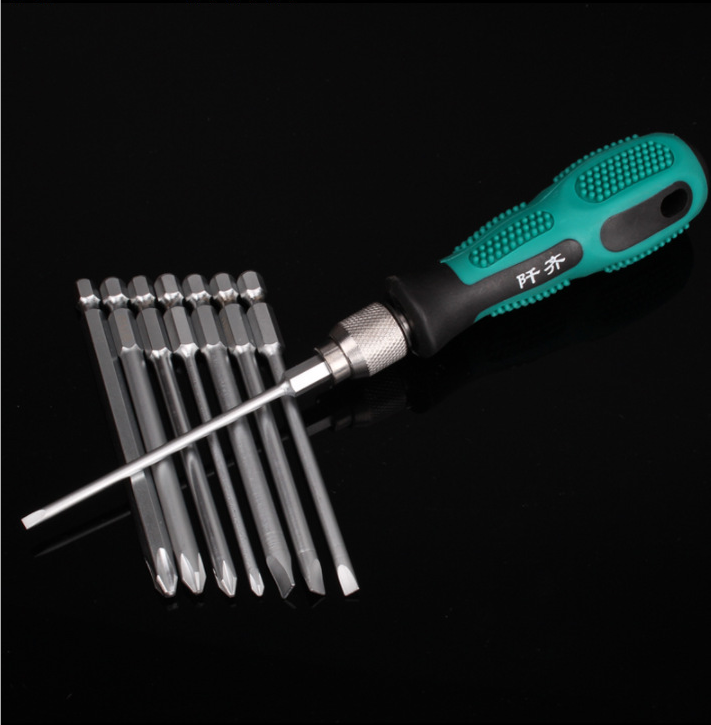 Jiaqi hogar 9 piezas conjunto de destornillador multifuncional conjunto de combinación de reparación y desmontaje de herramientas cruzadas