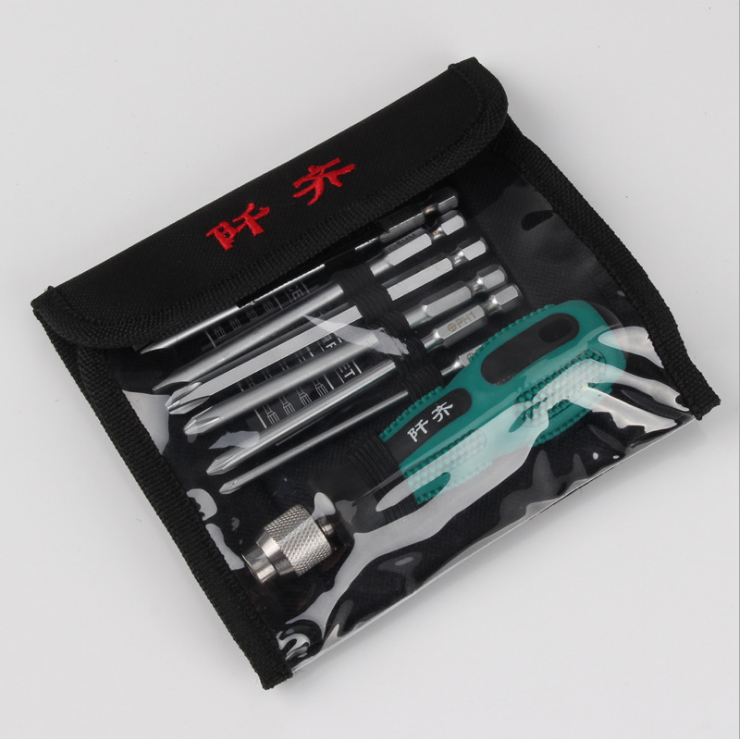 Jiaqi hogar 9 piezas conjunto de destornillador multifuncional conjunto de combinación de reparación y desmontaje de herramientas cruzadas