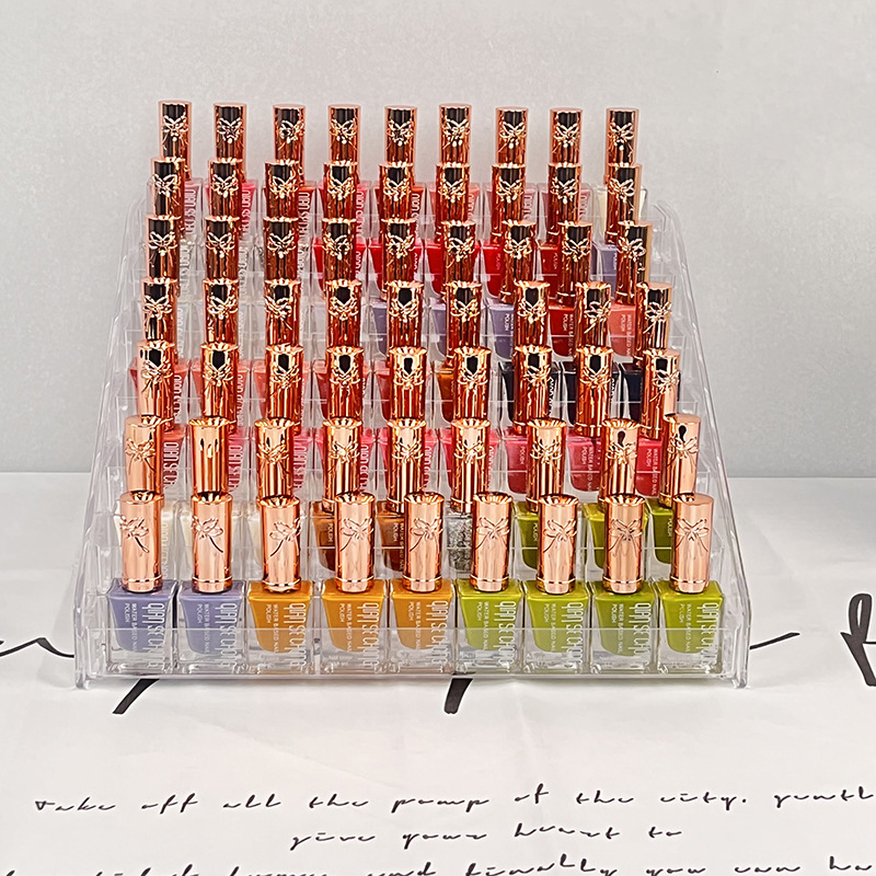 Transparent acrylic multi-layer nail polish display rack lipstick storage box eye shadow plastic nail salon cosmetic display stand