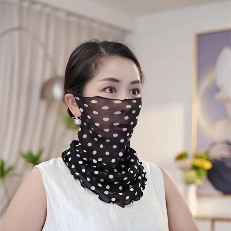 Nueva versión coreana de la bufanda de las señoras, máscara, protección del cuello de cara completa de todo fósforo de moda, bufanda fina, máscara de protección solar de verano