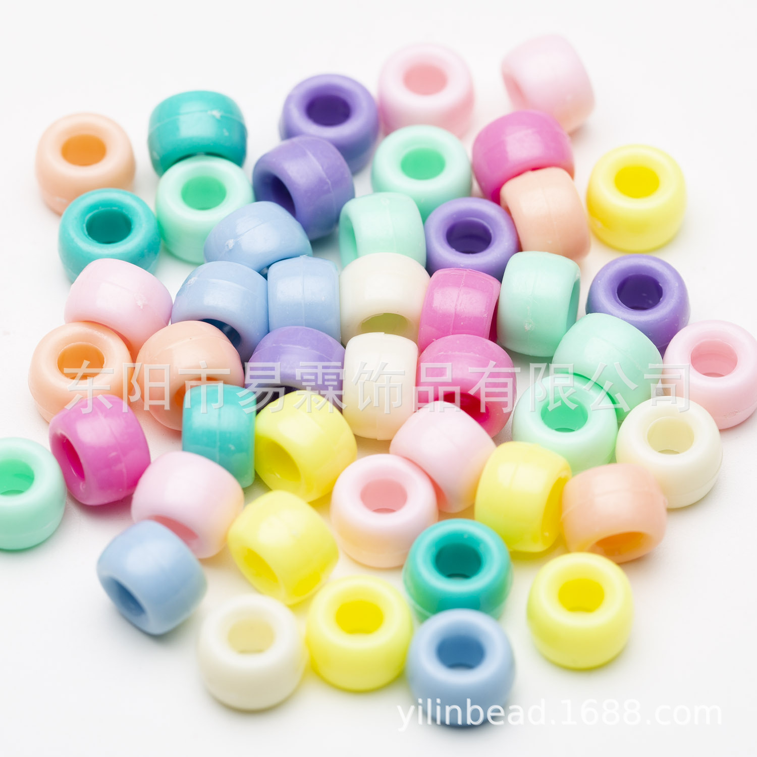 Material de bricolaje transfronterizo cuentas de barril cuentas sueltas cuentas de pony cuentas hechas a mano de agujeros grandes 6*9MM accesorios de joyería de color al por mayor