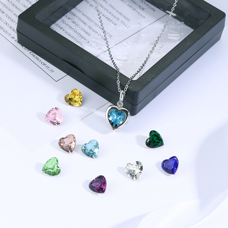 Simple Style Heart Shape Copper Plating Zircon Pendant Necklace 1 Piece