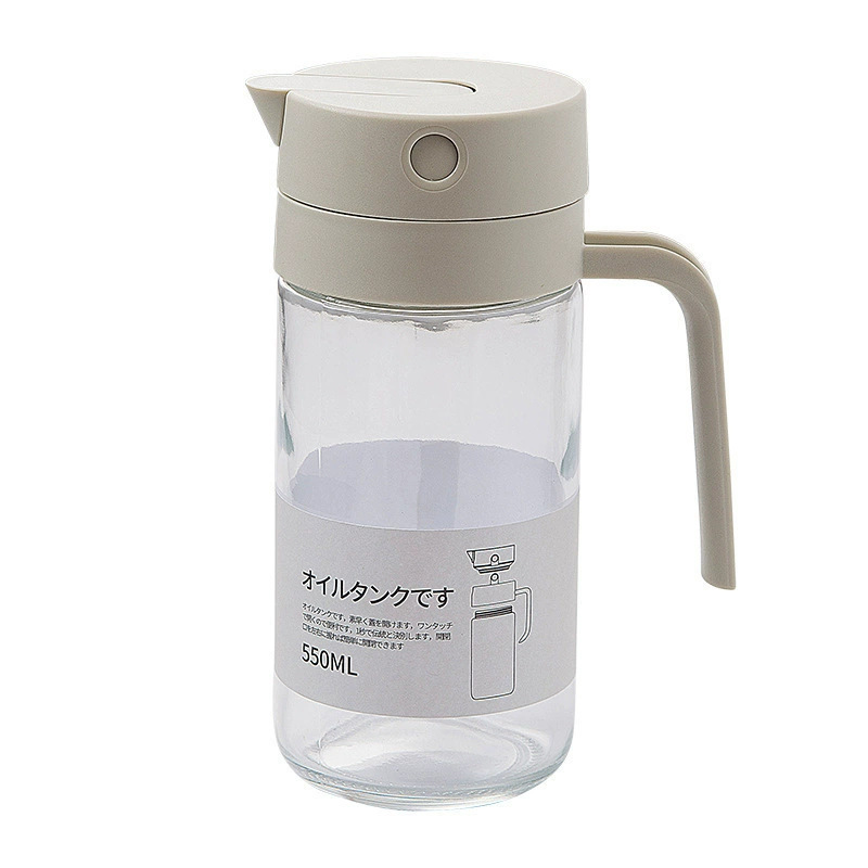 Olla de aceite de apertura y cierre automático transfronteriza, cocina doméstica, botella de olla de aceite de vidrio de gran capacidad, botella de vinagre de salsa de soja a prueba de fugas de aceite
