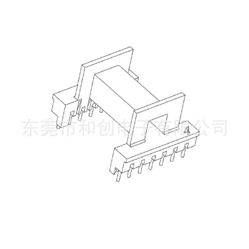EEL25变压器骨架表带连接器EE25加长骨架卧式7+7针骨架2518连接器