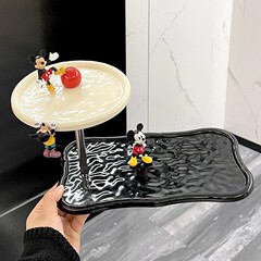杂物门口摆件托盘玄关置物架入户奶油桌面钥匙收纳架收纳首饰香水