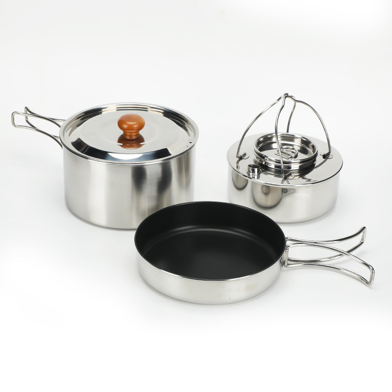 스테인리스 팬 + 프라이팬 + 스테인리스 원색 주전자