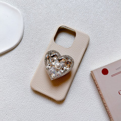 Korean-inspired Ins-style love phone air cushion stand with water droplets and pearls, luxurious desktop movie-watching support stand, portable and easy to carry