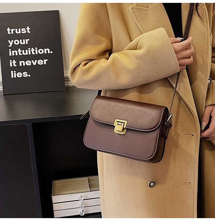 Solid color underarm 2023 new trendy versatile shoulder high-end and fashionable crossbody women's bag, small square bag_voghion.com