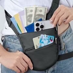 男性と女性のための旅行用パーソナルウエストバッグ、脇の下盗難防止パスポートIDマネー、インビジブルランニングスポーツ、超薄型ショルダークロスボディバッグ