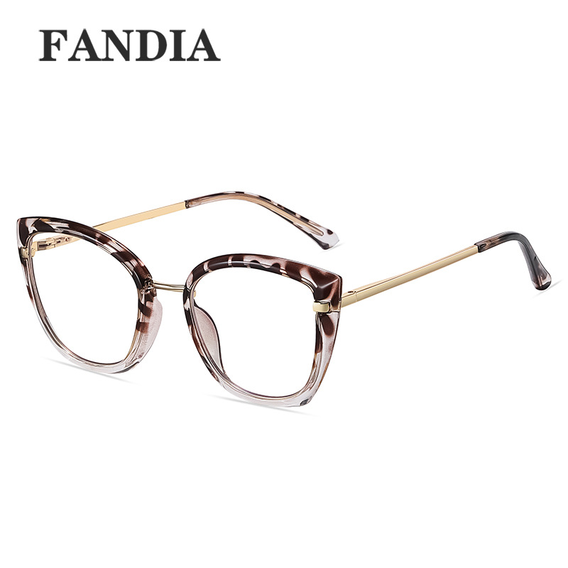 95970 marco de gafas de comercio exterior de las mujeres de moda europea y americana marco grande gafas lisas TR90 trabajo elástico marco de color de la pierna gafas de luz azul