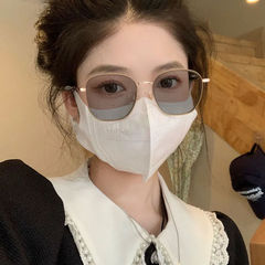 Colored myopia glasses for women, lime green, ultra-light frosted frame, suitable for myopia and blue light radiation prevention, polygonal glasses frame