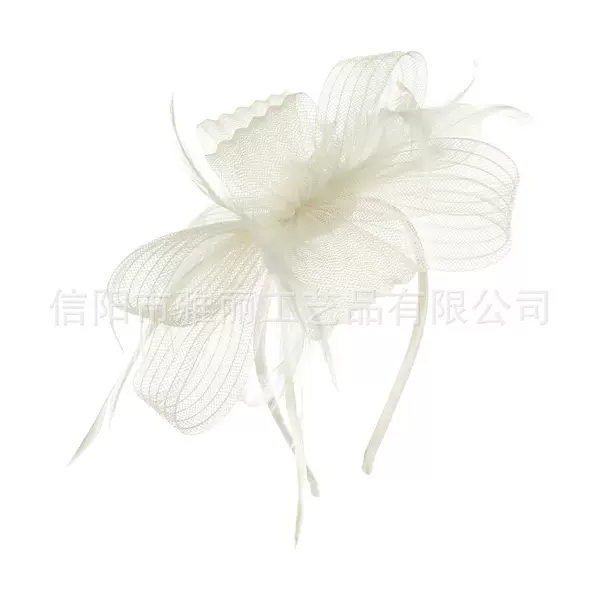 Amazon Vintage Wavy Flower Bridal Mesh Feather Headpiece Hair Clip Tea Party Horse Racing Festival Hair Clip Headband