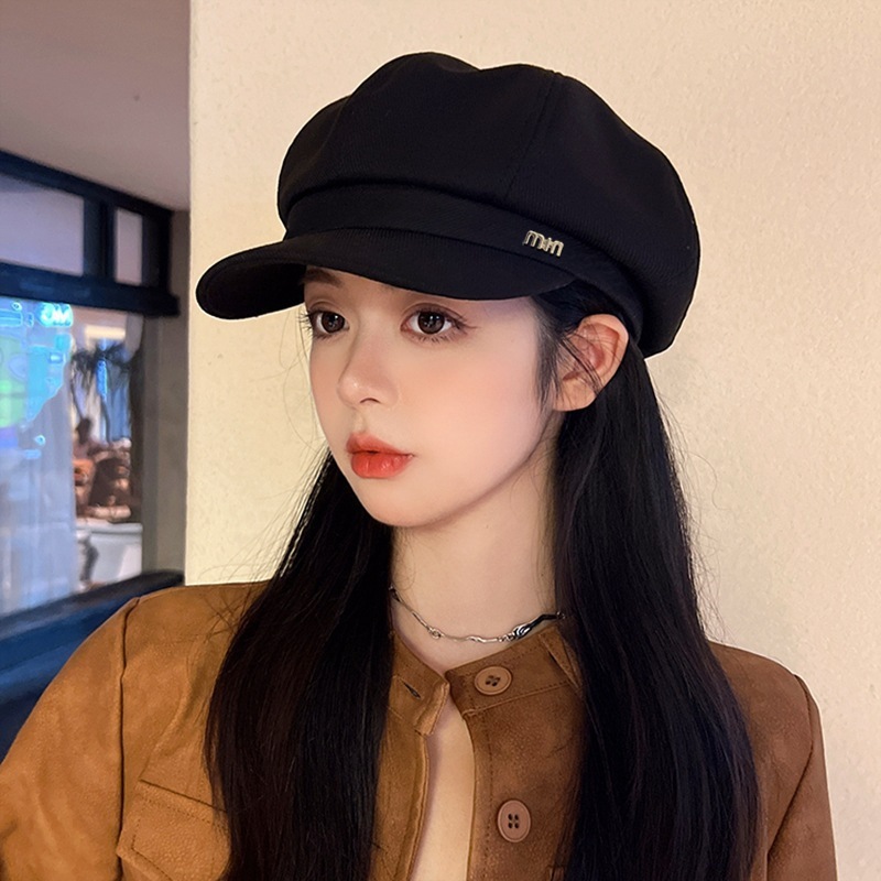 2025新款秋冬季美拉德毛呢报童帽显脸小韩版百搭鸭舌贝雷八角帽女|undefined