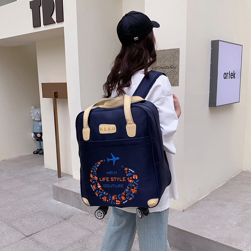 スーツケース万向輪子母バッグ旅行バッグ軽便出張旅行多機能搭乗バッグオックスフォード布印ロゴ