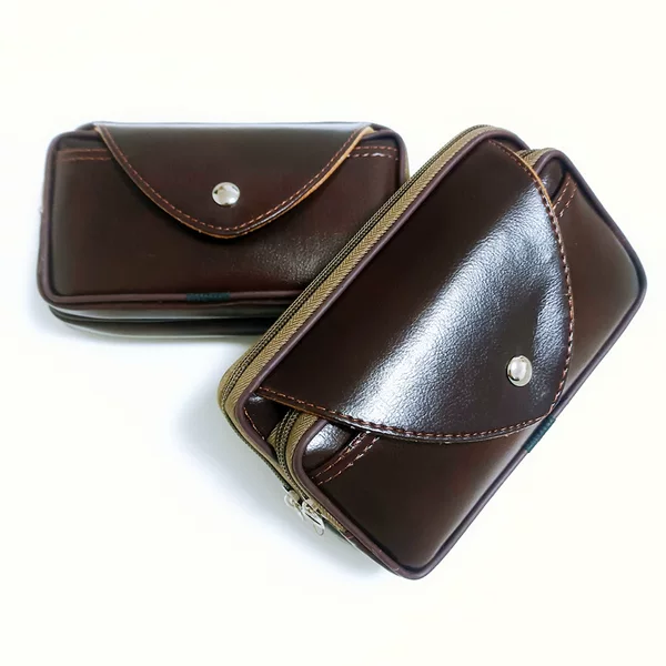 Wholesale large PU leather mobile phone bag men's wear belt mobile phone waist bag waterproof hanging bag construction site work waist bag