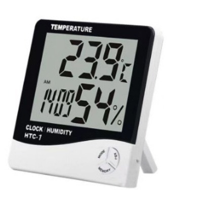 Termómetro e higrómetro de pantalla digital electrónica HTC, termómetro de alta precisión para la habitación del bebé en el hogar, termómetro con despertador