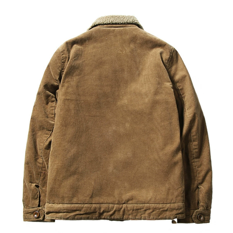 Keep warm corduroy down jacket for leisure, factory direct supply