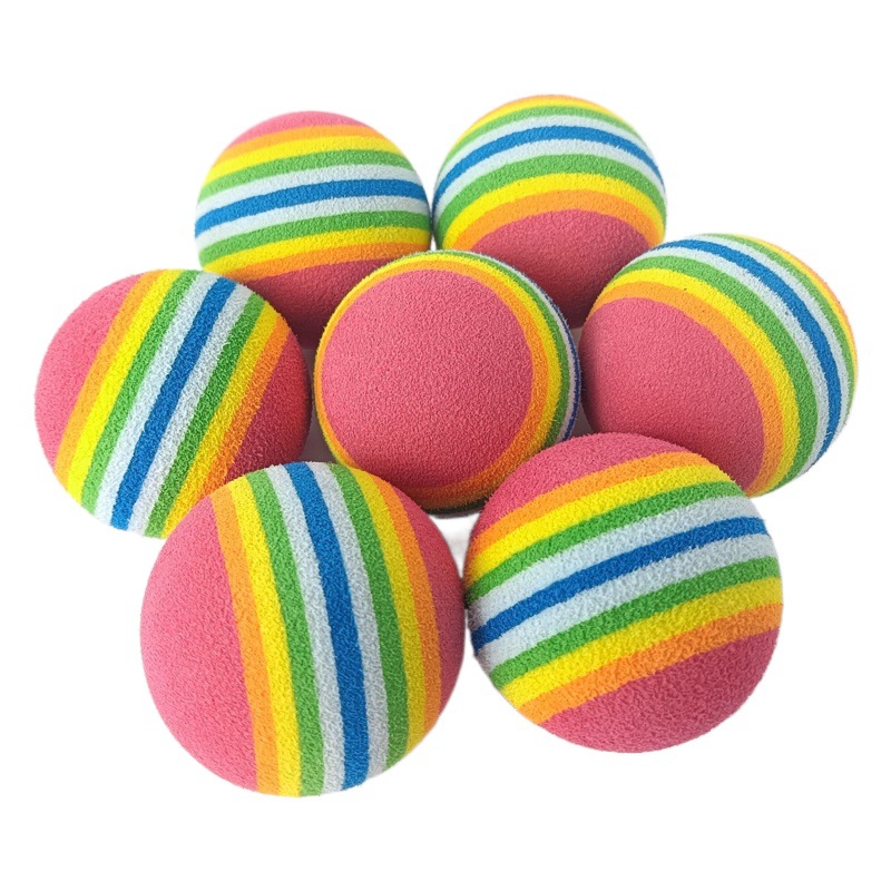 Cross-Border Pet Toys Rainbow Ball Super Q Jumping Ball Eva Elastic Ball Rubber Ocean Ball Sponge Colorful Ball Wholesale