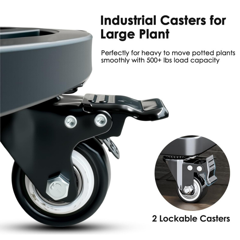 European iron art with universal wheels movable metal flower pot…