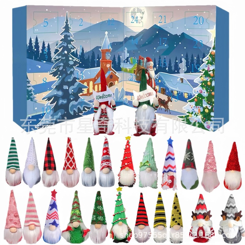 跨境Christmas Gnome Advent Calendar 2025圣诞节侏儒降临日历|undefined