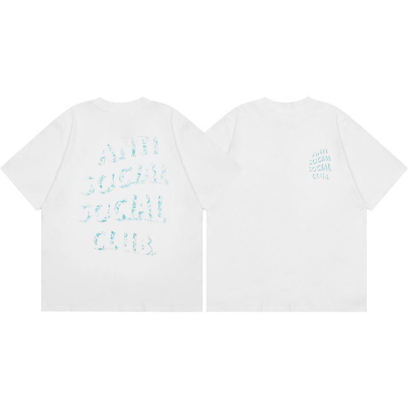 Diferencia de moneda del mercado ASSC CLUB fujiwaro Lightning serie impresa camiseta suelta de manga corta para hombres y mujeres