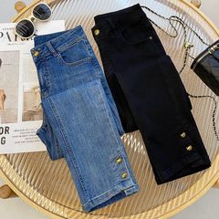 サイモンライナのタバコのパイプのジーパンの女性の春秋年の新型のハイウエストは明らかにやせています。