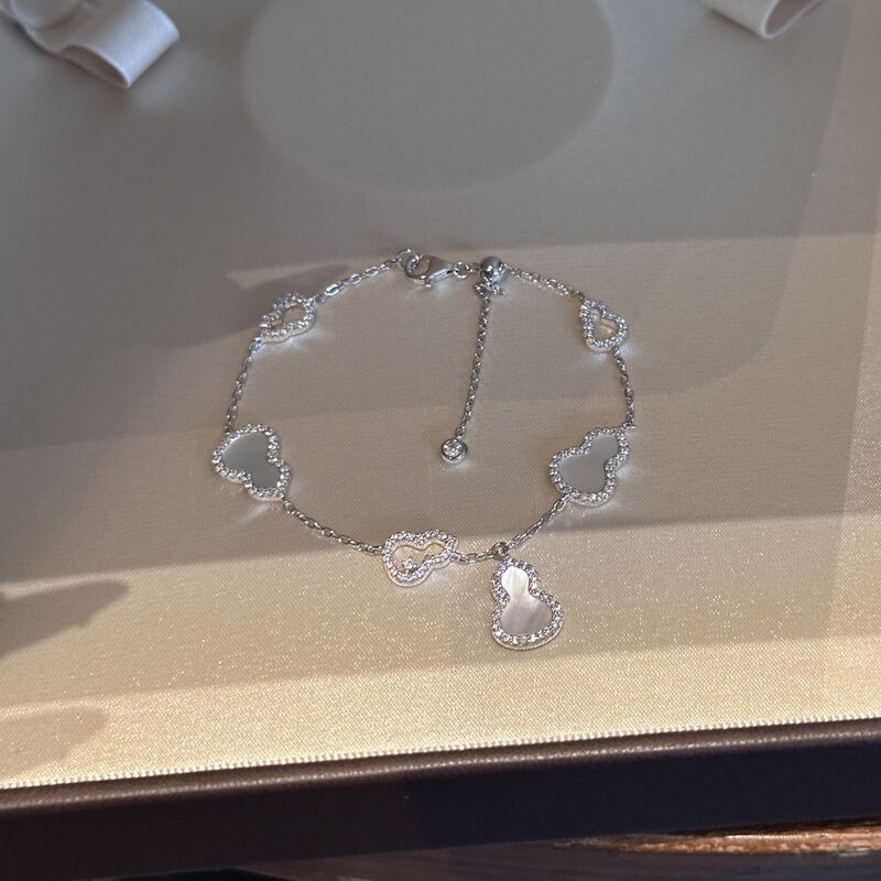 S925纯银福禄双全天然白贝母葫芦手链女新中式小众设计高级感手饰|undefined