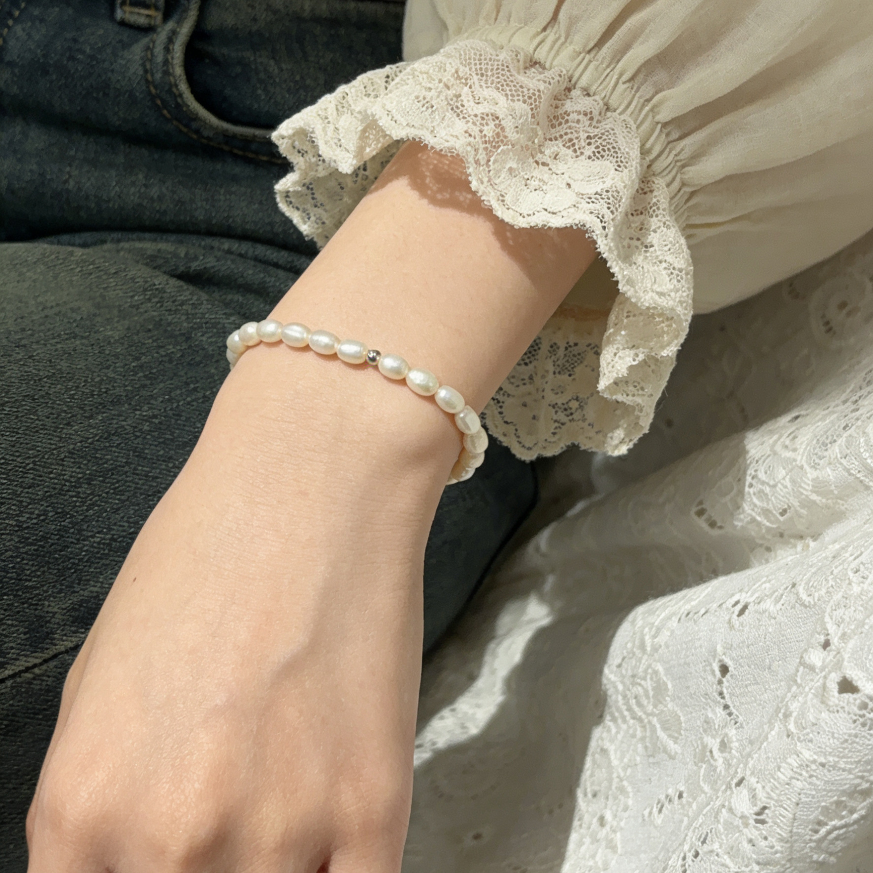No Need to Take Off When Washing Hands, Natural Freshwater Baroque Pearl Bracelet, Elastic Bracelet, Simple and Versatile, Commuter Style, Wholesale