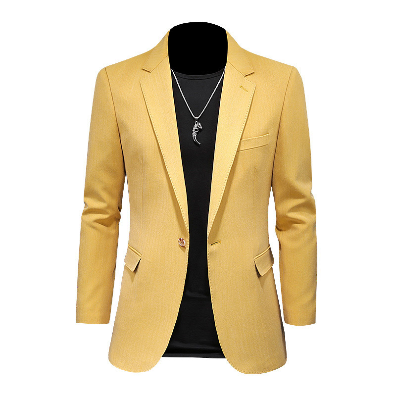 2023 new men's casual single West plus size slim jacket suit men's fashion handsome bright suit men's clothing