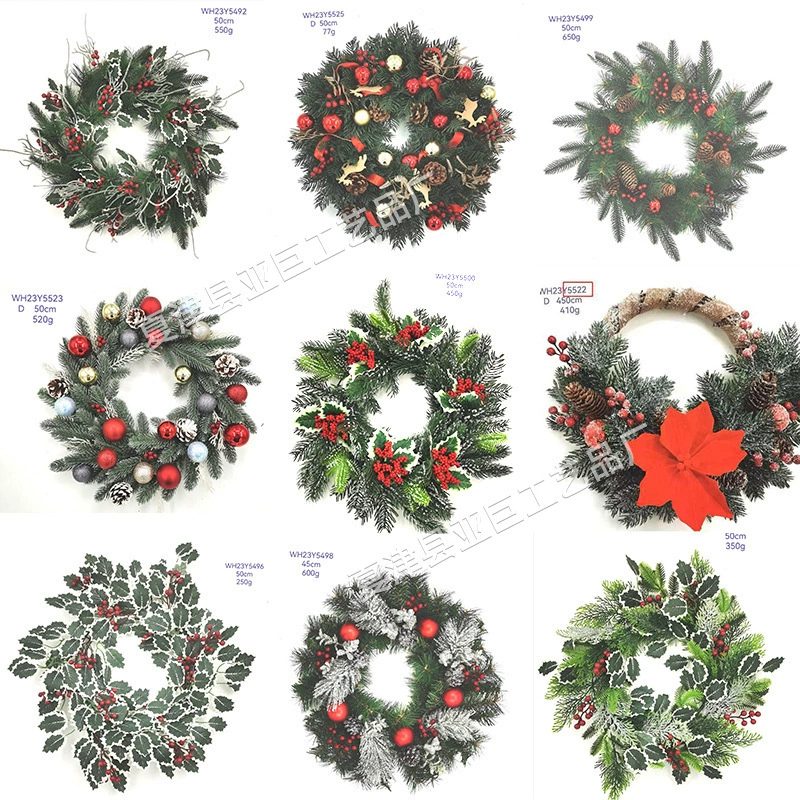 Искусственные цветочные украшения для рождественского венка от производителя: подвесные орнаменты, листья, имитация виноградной лозы, декор для рождественского венка.
