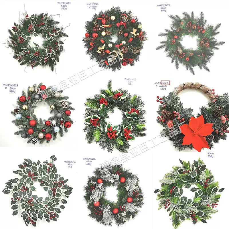 圣诞花环 厂家现货假花挂件挂饰圣诞树叶藤仿真藤圣诞装饰品