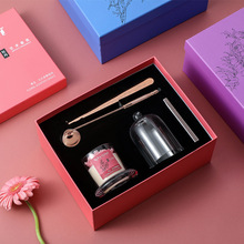 高级感玫瑰花香薰蜡烛套装礼物手工造型香氛摆件精油礼品520礼盒