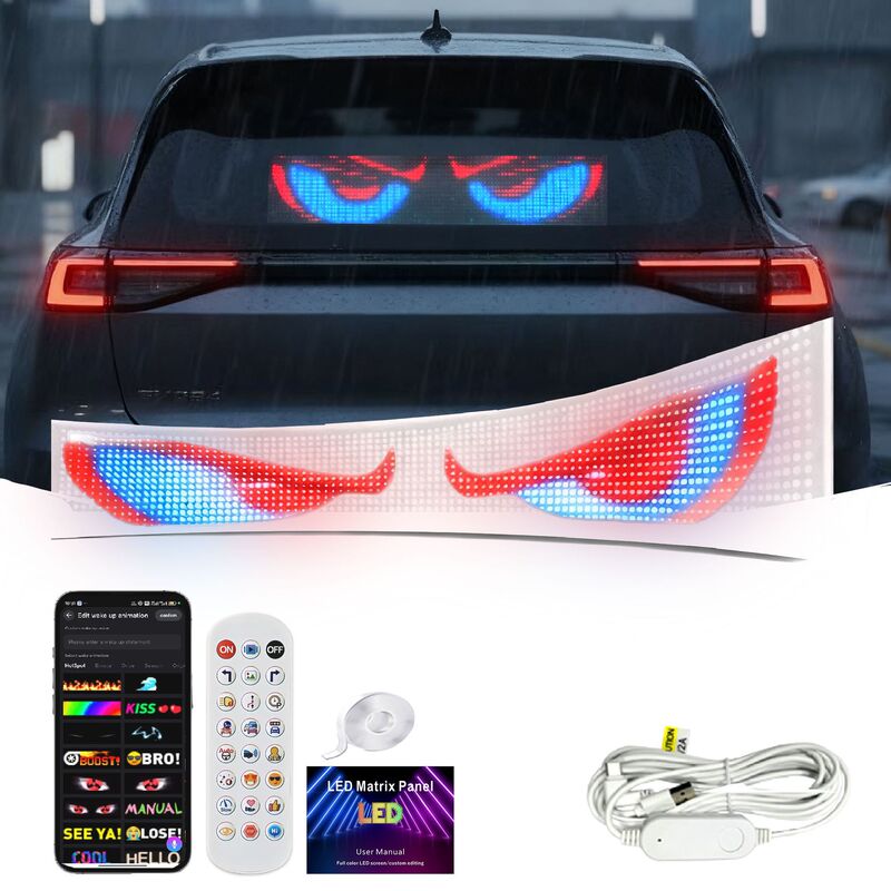 Transparent Screen Led Flexible Screen Manufacturer App Wireless Control Car Screen Advertising Screen Cross-Border New Product Ai Intelligent Control