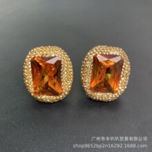复古人造苏丹石戒指镶嵌立体方块变色石水铝石古着轻奢