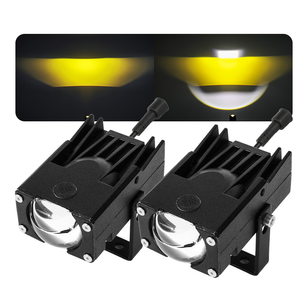 U49 Car Grille Light, Integrated High and Low Beam with Direct Light, Truck Led Grille Dual-Color Spotlight, Motorcycle
