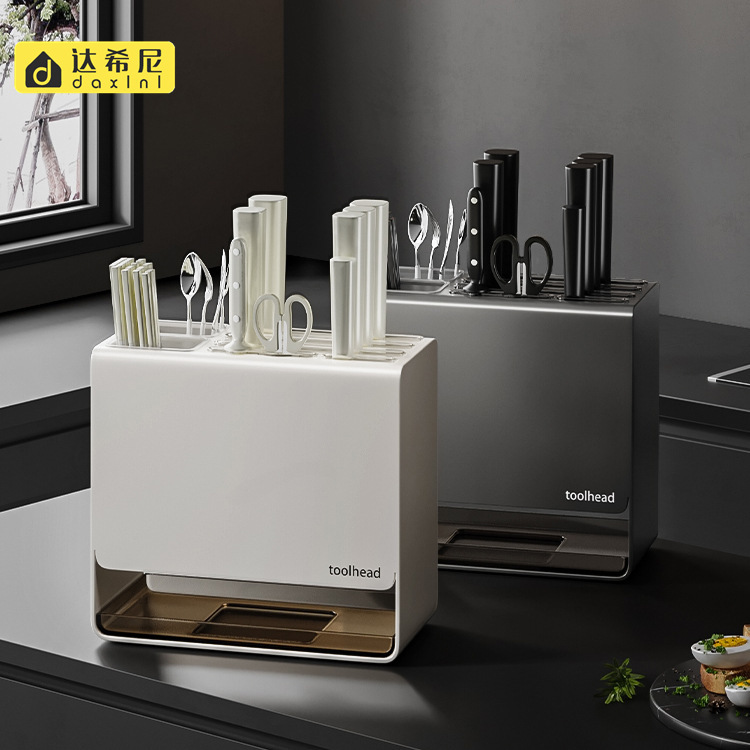 家庭用壁挂け多机能キッチン包丁ホルダー穴抜きなし包丁箸スプーン収纳棚テーブル箸笼置物棚|undefined