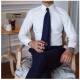 Windsor Collar White Pinhole Collar Solid Color Shirt Shirt Shirt Business Wedding Party Wedding MC Night Shop