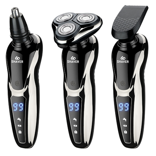 Shuangke Shaver 1168 LCD Digital Display Full Body Washing Hair Barbering Nose Hair Shaving Three-in-One Electric Shaver