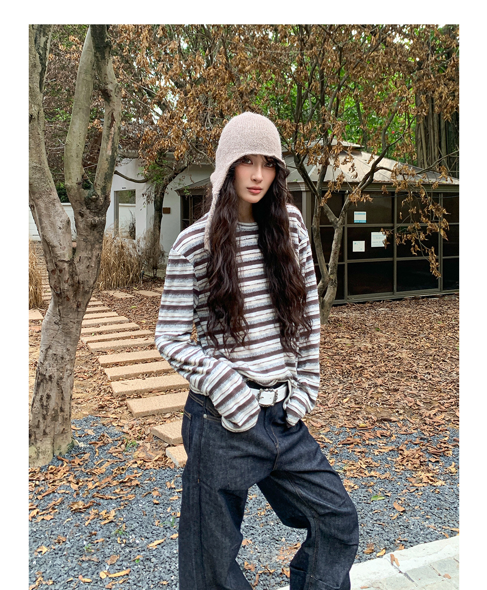 MADEEXTREME 180g Striped Drop-Shoulder Long-Sleeve Tee