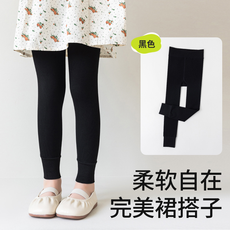 批发春秋款外穿棉竖条纹高弹抗起球儿童连裤袜九分踩脚女童打底裤|undefined