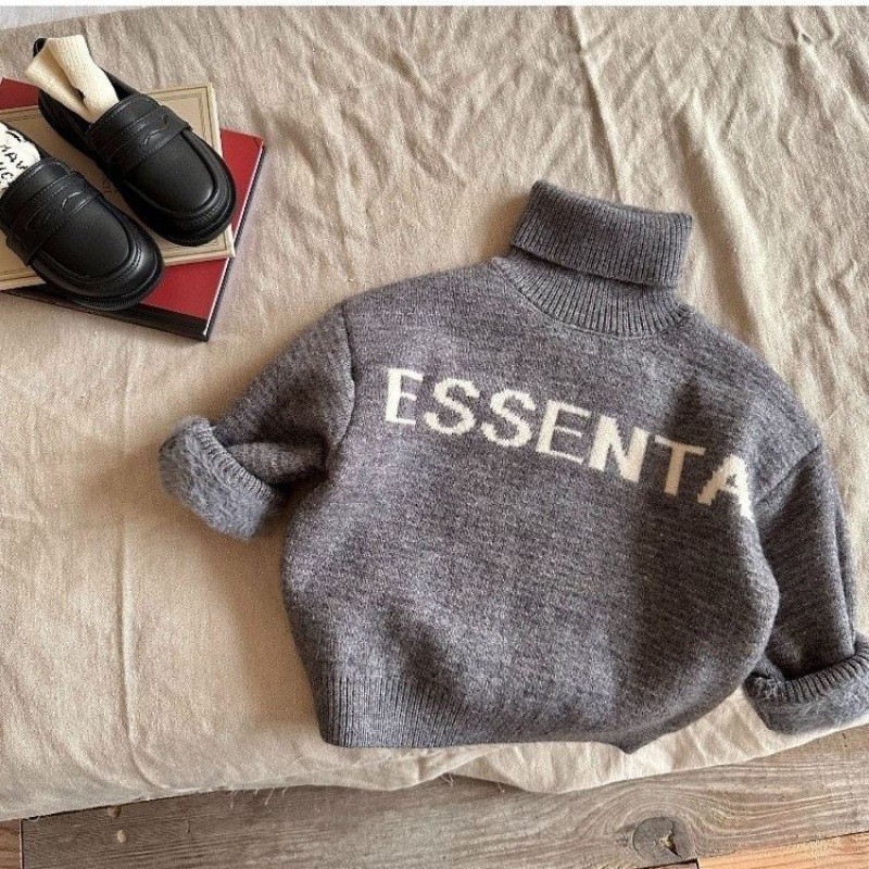 회색 문자 두꺼운 원피스 벨벳