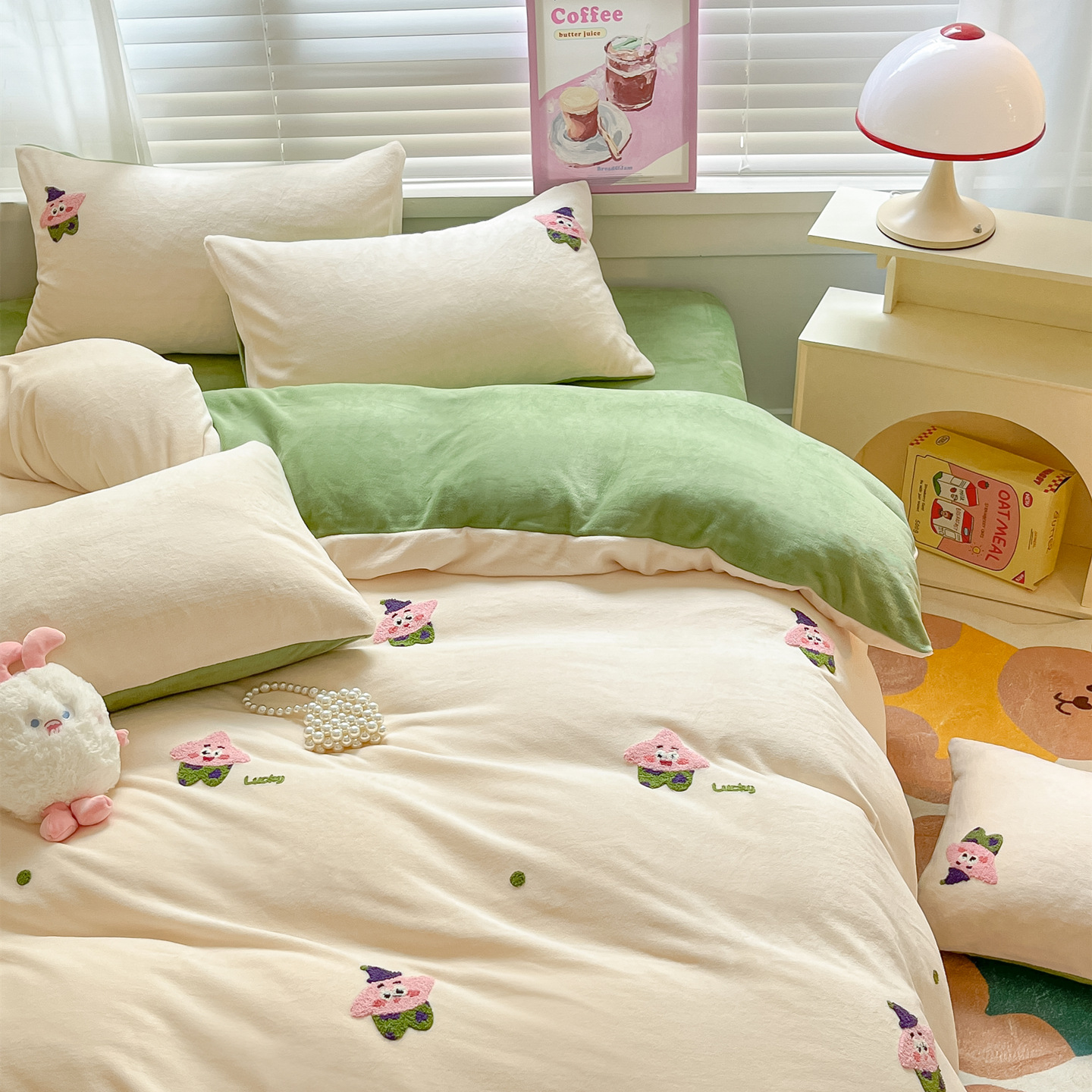 Little fat star-milk white [thick milk--anti-static]